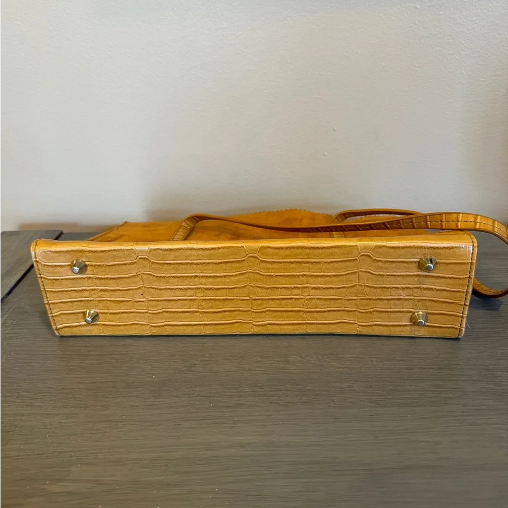 Tan Suede‎ & Leather 3-Compartment Handbag